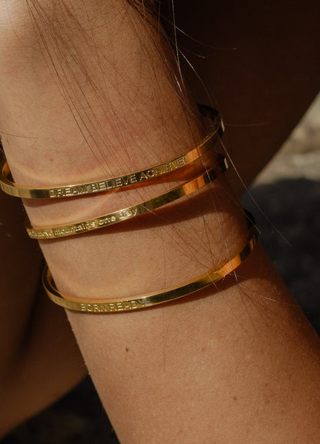 DREAM BELIEVE ACHIEVE | Bracelet in gold