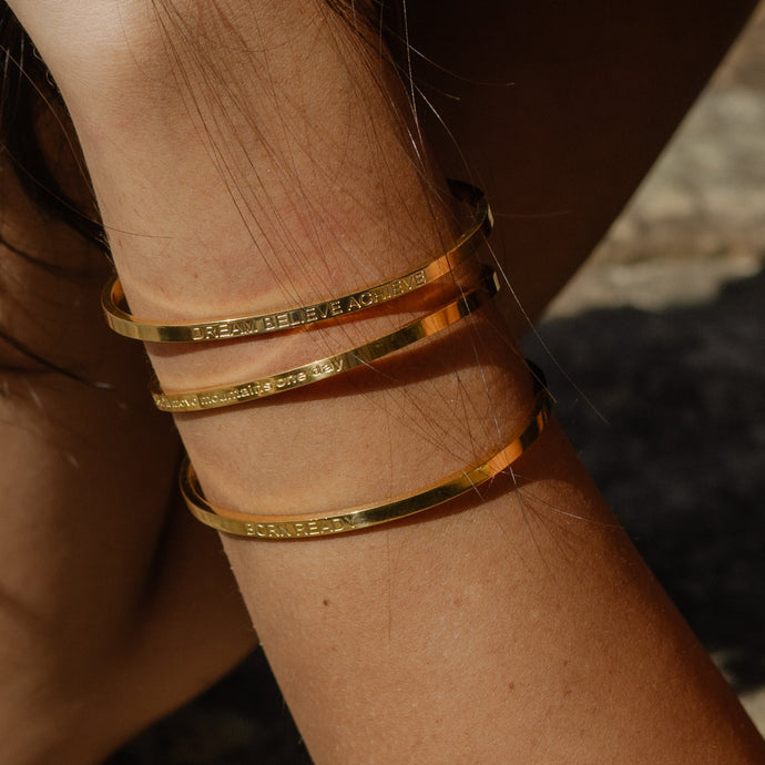 DREAM BELIEVE ACHIEVE | Bracelet in gold