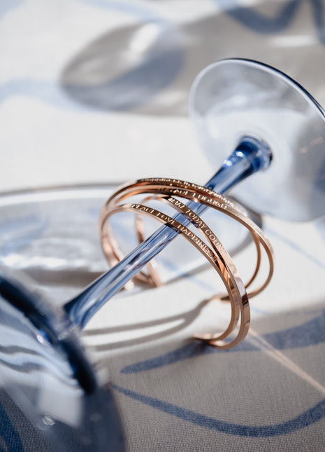 PEACE LOVE HAPPINESS | Bracelet in rose gold