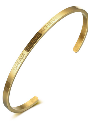 DREAM BELIEVE ACHIEVE | Bracelet in gold