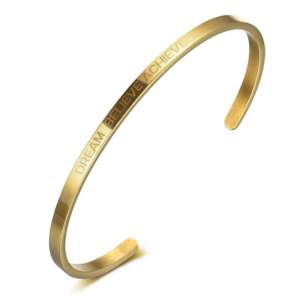 DREAM BELIEVE ACHIEVE | Bracelet in gold
